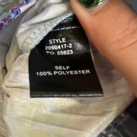 Current Air Metallic Accordion Pleated Floral Sleeveless Dress Blue Purple S NWT - Picture 4 of 4